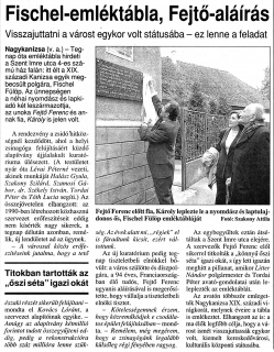 Zalai Hirlap 2003 10 14 05old - Fischel-emléktábla, Fejtő-aláírás.jpg Zalai Hirlap 2003 10 14 05old - Fischel-emléktábla, Fejtő-aláírás.jpg